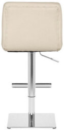 Lamboro Allegro Leather Single Deluxe Kitchen Bar Stool, Chrome Footrest, Adjustable Swivel Gas Lift, Breakfast Bar & Home Barstool, Cream - thumbnail 5