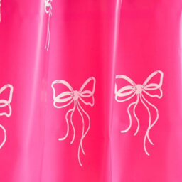 Ohs Bows Mould Proof Shower Curtain With 12 Hooks - Pink - thumbnail 5