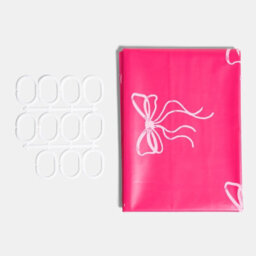 Ohs Bows Mould Proof Shower Curtain With 12 Hooks - Pink - thumbnail 6