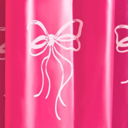 Ohs Bows Mould Proof Shower Curtain With 12 Hooks - Pink - thumbnail 2