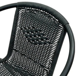 1Pc Black Rattan Outdoor Patio Chairs, Rattan Garden Chairs, Black Rattan Furniture - thumbnail 2