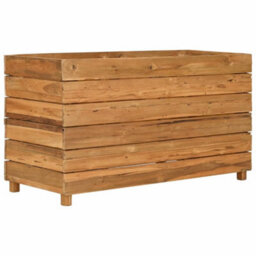 Walplus Raised Bed 100X40X55 Cm Recycled Teak Wood And Steel - thumbnail 2