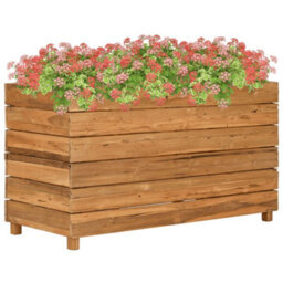 Walplus Raised Bed 100X40X55 Cm Recycled Teak Wood And Steel