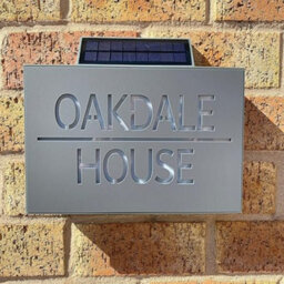 One Of A Kind Design Uk Personalised Contemporary Solar Light House Sign Led Illuminated Uv Stable- 305X155mm Grey - thumbnail 3