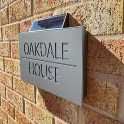 One Of A Kind Design Uk Personalised Contemporary Solar Light House Sign Led Illuminated Uv Stable- 305X155mm Grey - thumbnail 4