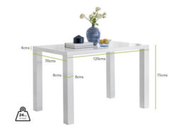 Furniturebox Uk Pivero White High Gloss Dining Table And 4 Elephant Grey Corona Silver Chairs Set - thumbnail 7