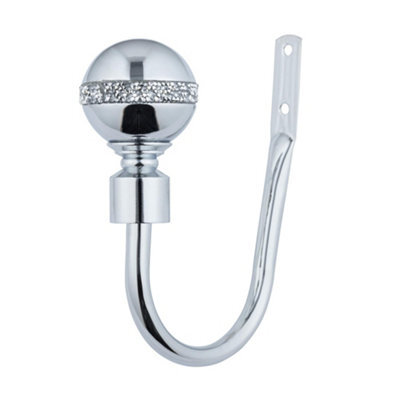 A.unique Home Pair Of Diamante Ball Metal Holdbacks With Fittings - Nickel - image 1