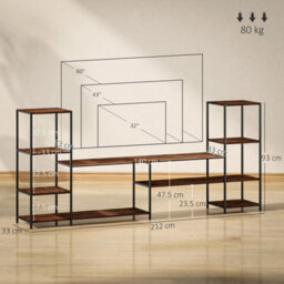 "Industrial Tv Stand Shelves For 60"" Tvs" - thumbnail 2