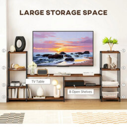 "Industrial Tv Stand Shelves For 60"" Tvs" - thumbnail 3