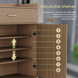 Shoe Rack Cabinet Storage Wooden Cupboard Door Drawer Unit Pine - thumbnail 3