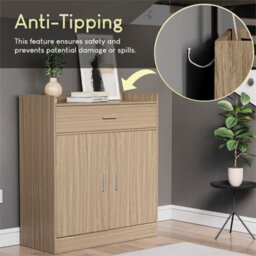 Shoe Rack Cabinet Storage Wooden Cupboard Door Drawer Unit Pine - thumbnail 5