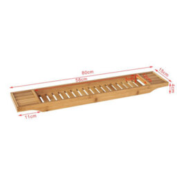 Sobuy Frg212-N, Bamboo Bath Tray Bath Shelf Wooden Bathtub Caddy Rack For Bathtubs, Wine Glass Holder And Candle Slot - thumbnail 3