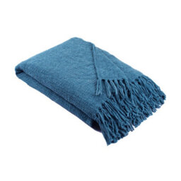 Appletree Chenille Eco-Friendly Textured Teal Throw - thumbnail 2