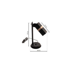 Milagro Vidar Black Table Lamp 1Xgu10 Hand Made Modernist Cuboid Design With Natural Wooden Inserts - thumbnail 6