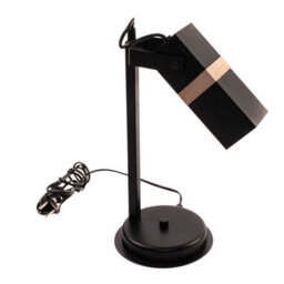 Milagro Vidar Black Table Lamp 1Xgu10 Hand Made Modernist Cuboid Design With Natural Wooden Inserts - thumbnail 3