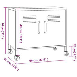 Vidaxl Storage Cabinet Mustard Yellow 60X35X56 Cm Steel - thumbnail 9