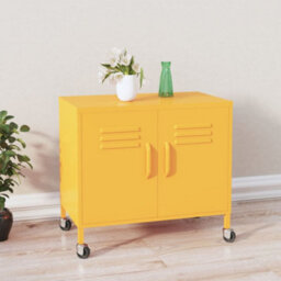 Vidaxl Storage Cabinet Mustard Yellow 60X35X56 Cm Steel