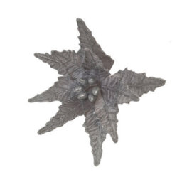 Samuel Alexander 50Cm Silver Velvet Poinsettia Stem With Glitter Christmas Decoration - thumbnail 5