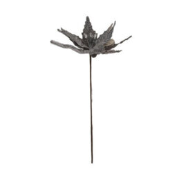 Samuel Alexander 50Cm Silver Velvet Poinsettia Stem With Glitter Christmas Decoration - thumbnail 8