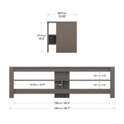 "Avf Calibre 1.4M Tv Stand, For Tvs Up To 65"" - Grey Oak" - thumbnail 3