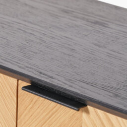 Pacific Lifestyle 2 Door 3 Drawer Black And Natural Chevron Oak And Pine Wood Sideboard - thumbnail 8