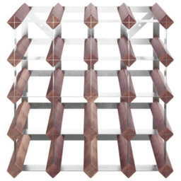 Walplus Wine Rack For 20 Bottles Brown Solid Wood Pine - thumbnail 4