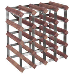 Walplus Wine Rack For 20 Bottles Brown Solid Wood Pine - thumbnail 2