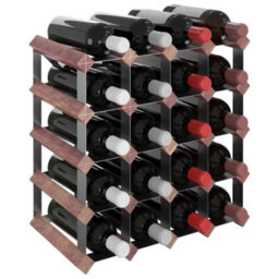 Walplus Wine Rack For 20 Bottles Brown Solid Wood Pine - thumbnail 3