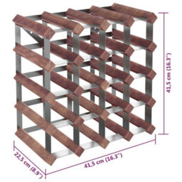 Walplus Wine Rack For 20 Bottles Brown Solid Wood Pine - thumbnail 8
