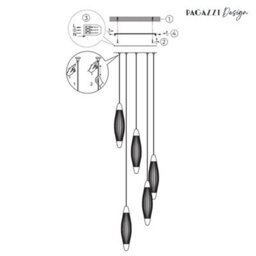 Pagazzi Lighting Pagazzi Nina 5-Light Led Cascade Antique Brass Pendant - thumbnail 4