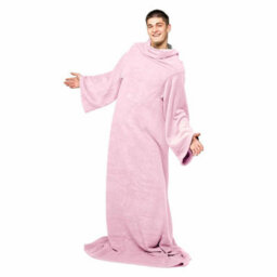 Snug Rug Cosy Sleeved Fleece Blanket With Sleeves And A Handy Pouch Pocket - Pink Quartz - thumbnail 8