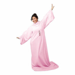 Snug Rug Cosy Sleeved Fleece Blanket With Sleeves And A Handy Pouch Pocket - Pink Quartz - thumbnail 3