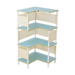 4Tier Shelf L Shape Corner Bookshelf Wooden Storage Bookcase Display Stand - thumbnail 1
