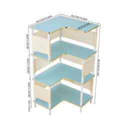 4Tier Shelf L Shape Corner Bookshelf Wooden Storage Bookcase Display Stand - thumbnail 2