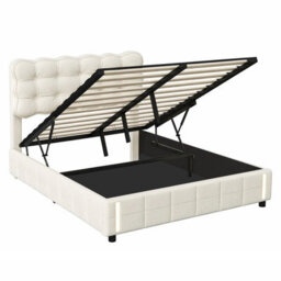 4Ft6 Double Bed 135X190 With Storage, Bed Frame With Inductive Led, Padded Headboard, Slatted, For Adults And Teenagers, Velvet - thumbnail 8