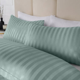OHS Satin Stripe Duvet Cover With Pillowcase Set - thumbnail 2