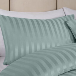 OHS Satin Stripe Duvet Cover With Pillowcase Set - thumbnail 3