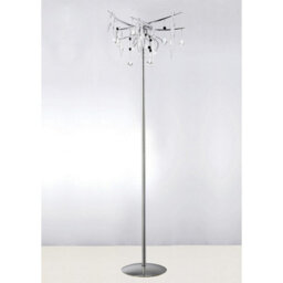 Luminosa Lighting Luminosa Cygnet Floor Lamp 6 Light G4 Polished Chrome/white Glass/crystal, Not Led/cfl Compatible Item Weight: 15Kg - thumbnail 2