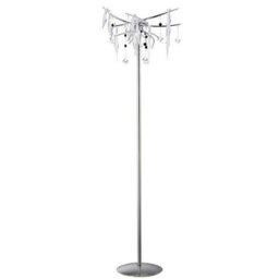 Luminosa Lighting Luminosa Cygnet Floor Lamp 6 Light G4 Polished Chrome/white Glass/crystal, Not Led/cfl Compatible Item Weight: 15Kg