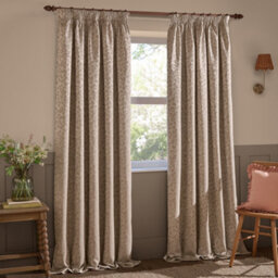 Wylder Grace Leaf Jacquard Fully Lined Pencil Pleat Curtain Pair, Taupe, (W) 229 X (D) 137Cm - thumbnail 2