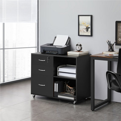 Yaheetech Large Office File Cabinet With 2 Drawers - Black - image 1