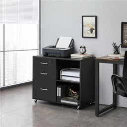 Yaheetech Large Office File Cabinet With 2 Drawers - Black - thumbnail 1