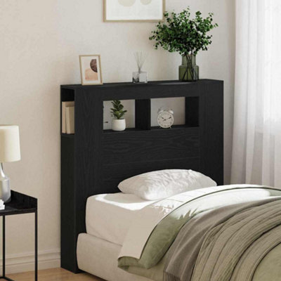 Walplus Led Headboard Black Oak 100 X 18.5 X 103.5 Cm Engineered Wood - image 1