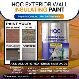 Hqc Exterior Wall Insulating Paint - Weatherproof, Heat Reflecting & Energy Saving - Light Beige - 2.5L - thumbnail 4