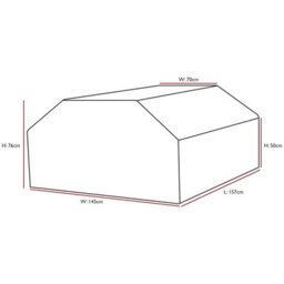 Woodside Black Waterproof Outdoor 6 Seater Square Picnic Table Cover - thumbnail 2