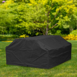 Woodside Black Waterproof Outdoor 6 Seater Square Picnic Table Cover - thumbnail 4