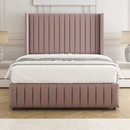 Bsspoke Luna Divan Bed Pink Plush Velvet 54Inch Headboard & Footboard No Mattress No Drawers In Single Double King 4Ft 6Ft - thumbnail 3