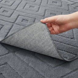 Bedlooms Grey High Low Pile Rug 120X170Cm, Soft Thick Piles,  Zig Zag Pattern, Modern Area Rugs And Bedroom Rug - thumbnail 3