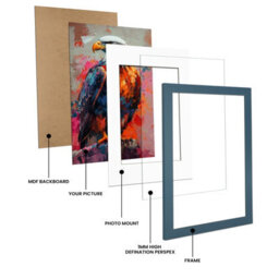 Ak Frames Navy Blue 16X12 Frame With 12X10 Mount And Perspex Front - thumbnail 4