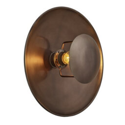 Industville Boston Round Metal Diffuser Wall Light, 13 Inch, Bronze - thumbnail 2